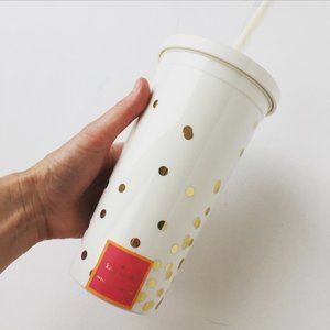 NWOT Kate Spade Gold Confetti Insulated Tumbler